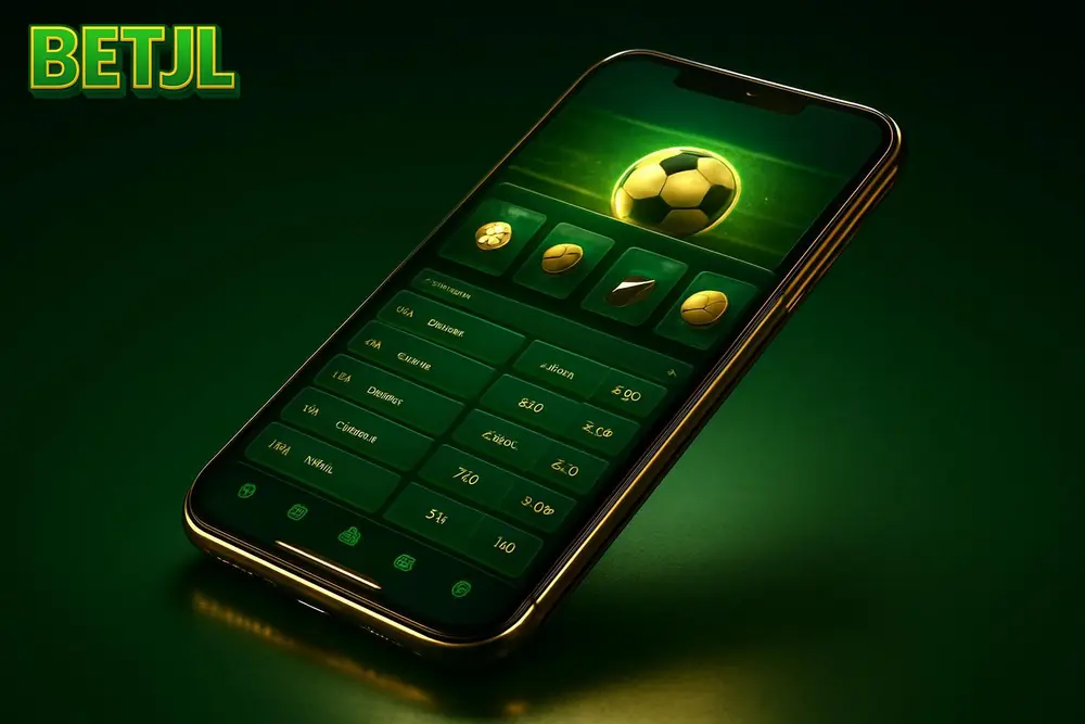 BETJL Bangladesh — a smartphone displaying a colorful sports betting dashboard